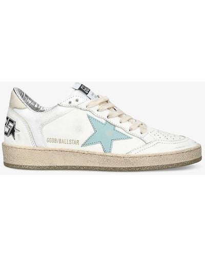Golden Goose Ballstar 10548 Star-embroidered Leather Low-top Trainers - White