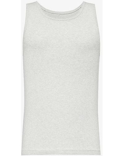 GYMSHARK Everywear Comfort Ribbed Stretch-cotton Tank Top - White