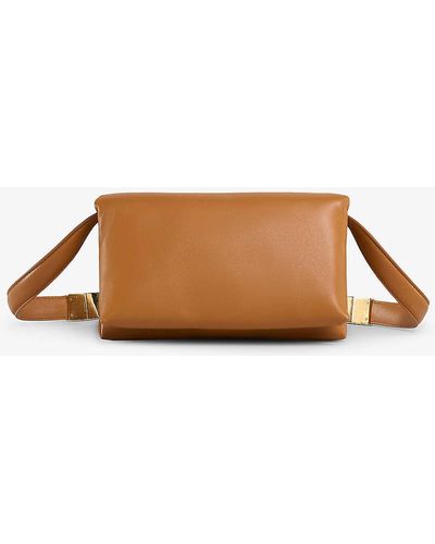 Marni Prisma Leather Shoulder Bag - Brown