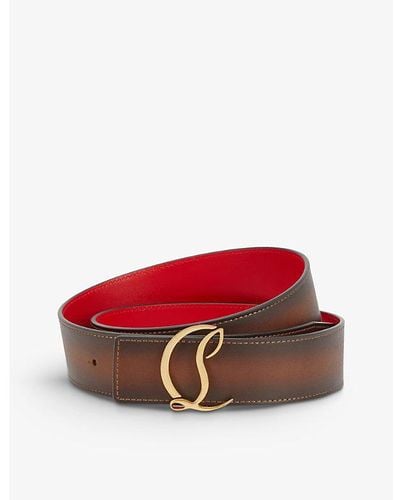 Christian Louboutin Logo-buckle Leather Belt - Red