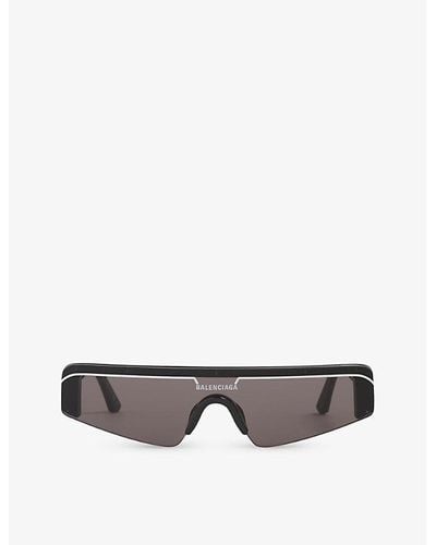 Balenciaga Bb0003s Rectangle-frame Sunglasses - Gray