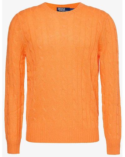 Polo Ralph Lauren Cable-knit Crewneck Cashmere Jumper X - Orange