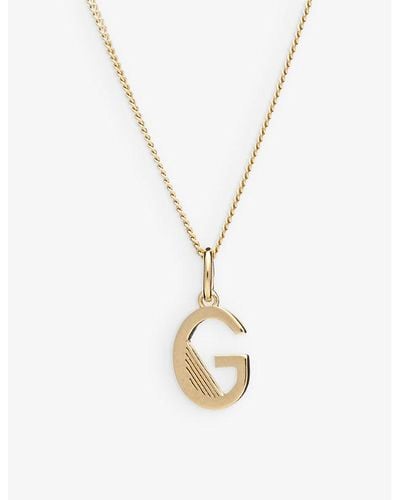 Rachel Jackson Art Deco Initial 22ct Gold-plated Sterling Silver Necklace - Metallic