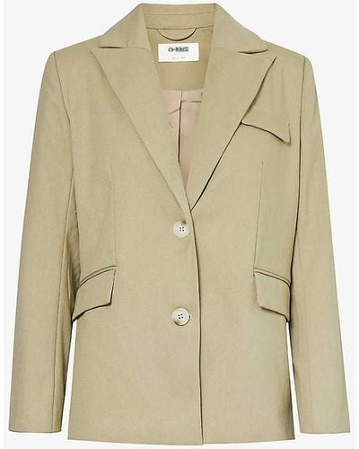 4th & Reckless Onicka Relaxed-fit Stretch-woven Blazer - Natural