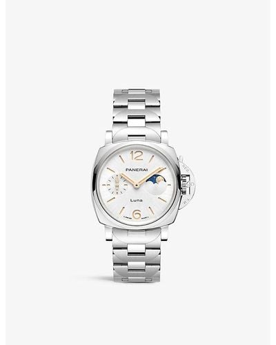 Panerai Pam01301 Luminor Due Luna Stainless-steel Automatic Watch - White