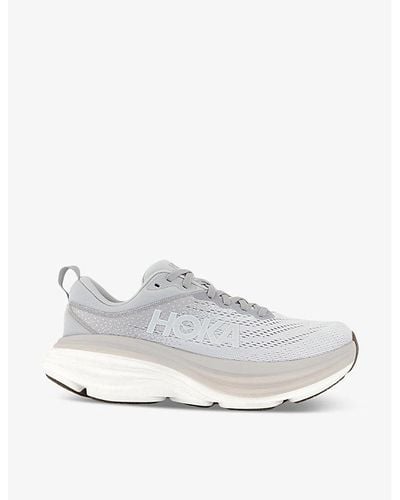 Hoka One One Bondi 8 Lightweight Recycled-polyester-blend Low-top Sneakers - White
