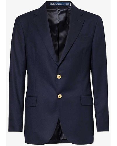 Polo Ralph Lauren Single-breasted Notched-lapel Wool Blazer - Blue