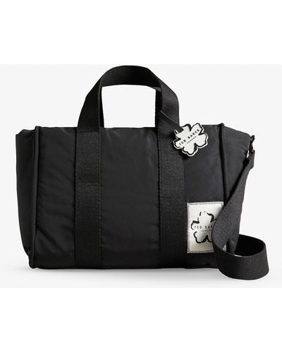 Ted Baker Cayle Logo-patch Recycled-polyester Tote Bag - Black