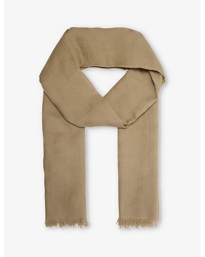 Weekend by Maxmara Calca Branded Cotton Scarf - Natural