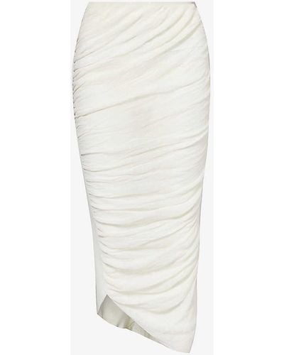 Issey Miyake Ambiguous Knitted Midi Skirt - White