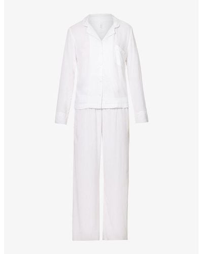 Bluebella Tarcon Relaxed-fit Woven Pajama Set - White