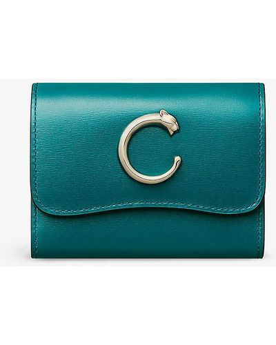 Cartier Panthère De Mini Leather Wallet - Blue