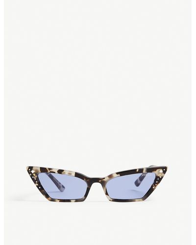 Vogue Gigi Hadid Super Cat-eye Frame Havana Acetate Sunglasses - White