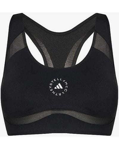 adidas By Stella McCartney True Purpose Power Impact Stretch-recycled-polyester Sports Bra - Black