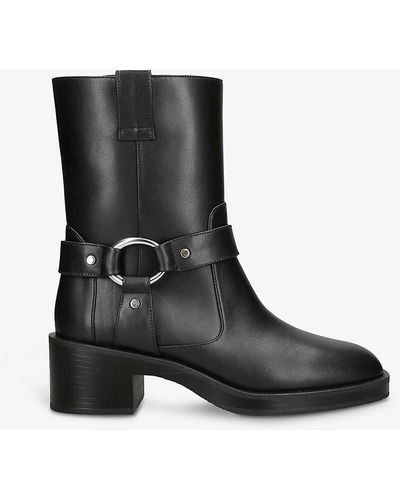 Stuart Weitzman Jax Harness-strap Leather Ankle Boots - Black