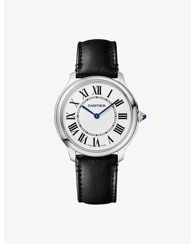 Cartier Crwsrn0031 Ronde Must De Stainless-steel And Vegan-leather Quartz Watch - Multicolor