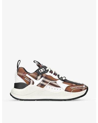 Burberry Sean Check-print Suede Sneakers - Multicolor