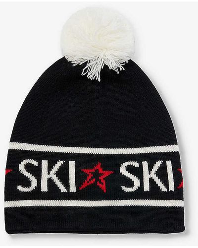 Perfect Moment Ski Bobble-embellished Wool Beanie Hat - Black