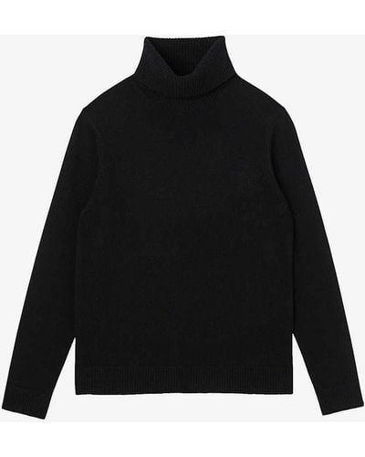 Sandro Turtleneck Knitted Wool-blend Jumper - Black