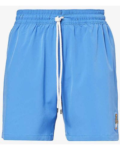Polo Ralph Lauren Traveller Logo-embroidered Stretch Recycled-polyester Swim Shorts X - Blue