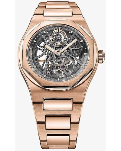 Girard-Perregaux 81015-52-002-52a Laureato Skeleton 18ct Rose- Automatic Watch - Metallic