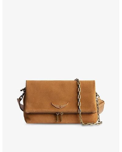 Zadig & Voltaire Rocky Fold-over Suede Cross-body Bag - Brown