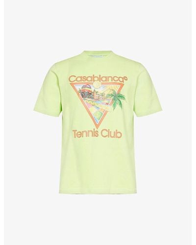 Casablanca Afro Cubism Tennis Club Graphic-print T-shirt - Yellow
