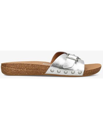 Fitflop Iqushion Buckle-embellished Leather Sandals - White