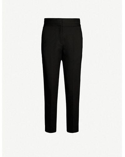 Sandro Tapered High-rise Stretch-woven Pants - Black