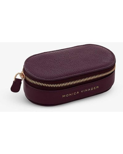Monica Vinader Logo-embossed Zipped Leather Jewellery Box - Purple