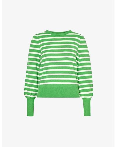 Aspiga Lourdes Striped Wool Jumper - Green