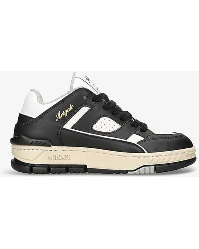 Axel Arigato Area Lo Brand-patch Leather And Recycled Polyester Mid-top Trainers - Black