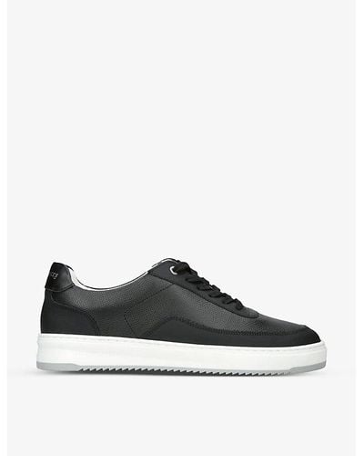 Filling Pieces Mondo Contrast-sole Leather Low-top Trainers - Black
