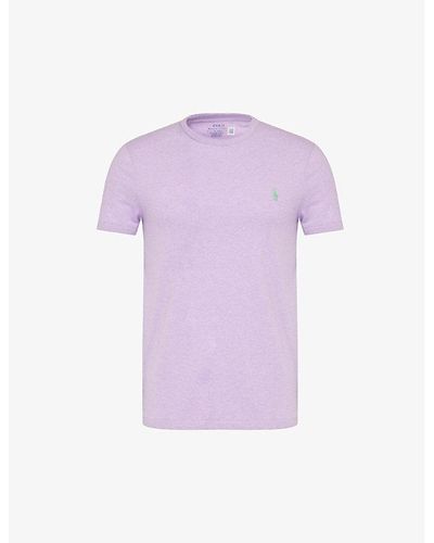 Polo Ralph Lauren Brand-embroidered Short-sleeve Cotton-jersey T-shirt Xx - Purple