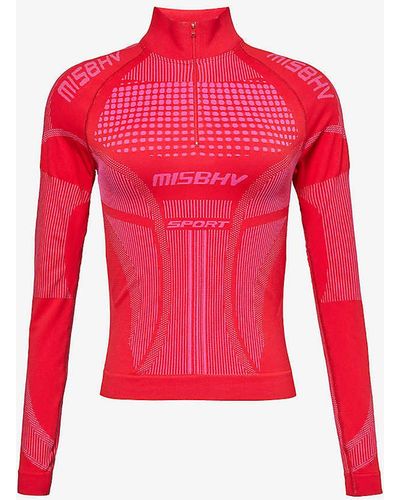 MISBHV Sport Logo-print Recycled Polyamide-blend Top - Red