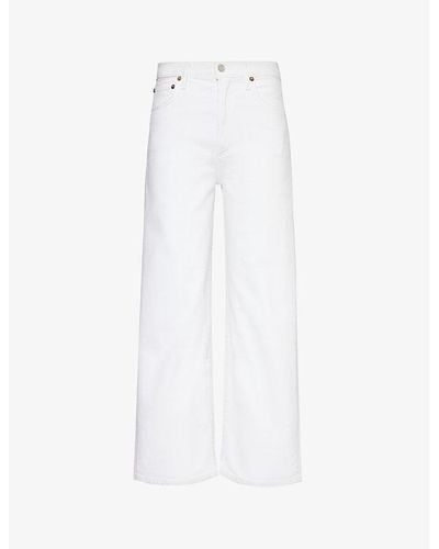 Agolde Harper Cropped High-rise Stretch-denim Jeans - White