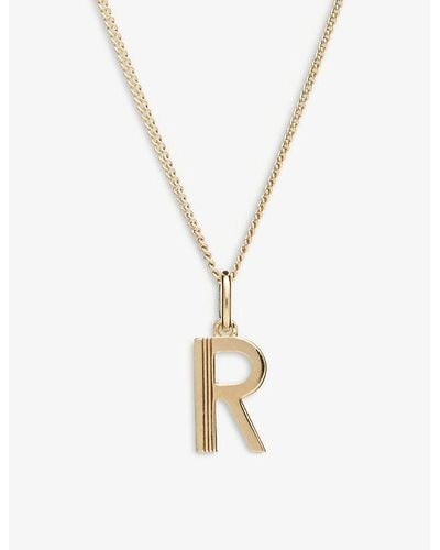 Rachel Jackson Art Deco R Initial 22ct Yellow Gold-plated Sterling-silver Necklace - Metallic