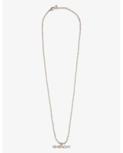 Givenchy Letters Brass Necklace - White