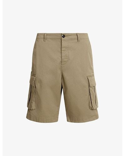 AllSaints Slane Patch-pocket Stretch Organic-cotton Cargo Shorts - Green