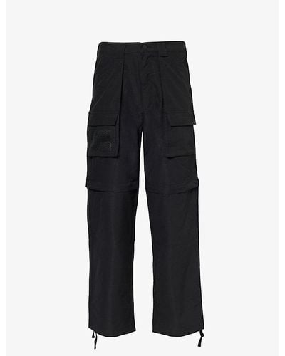 Market Moraine Detachable-panel Regular-fit Straight-leg Woven Pants - Black