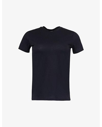 Vince Essential Round-neck Cotton-jersey T-shirt - Blue