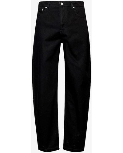 Alexander McQueen Brand-patch Waist-adjuster Regular-fit Jeans - Black