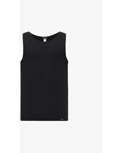 Hanro Fitted Stretch-jersey Vest Top X - Black