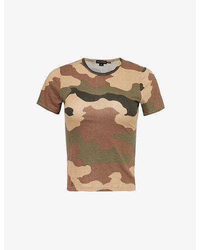GOOD AMERICAN Camouflage-print Slim-fit Cotton-jersey T-shirt - Multicolour