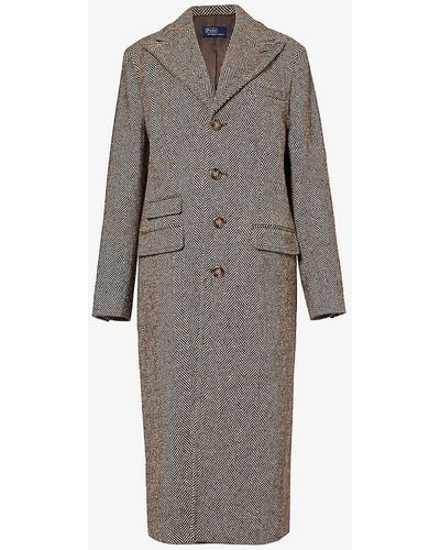 Polo Ralph Lauren Herringbone-pattern Wool Coat - Grey