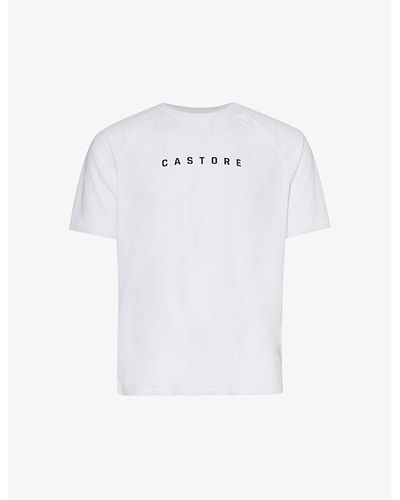 Castore Brand-print Panelled Stretch-woven T-shirt Xx - White
