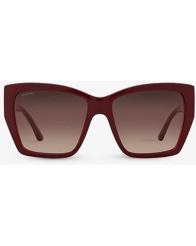 BVLGARI Bv8260 Square-frame Acetate Sunglasses - Purple