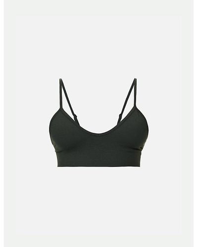 Skims Smoothing V-neck Stretch-woven Bralette - Black