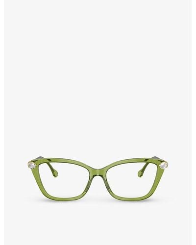Swarovski Sk2011 Square-frame Tortoiseshell Acetate Sunglasses - Green