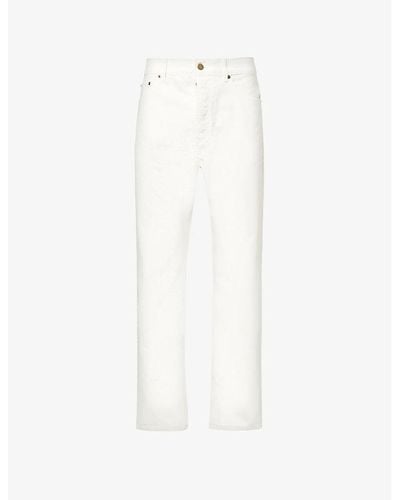 Fear Of God Essentials Brand-patch Straight-leg Relaxed-fit Jeans - White